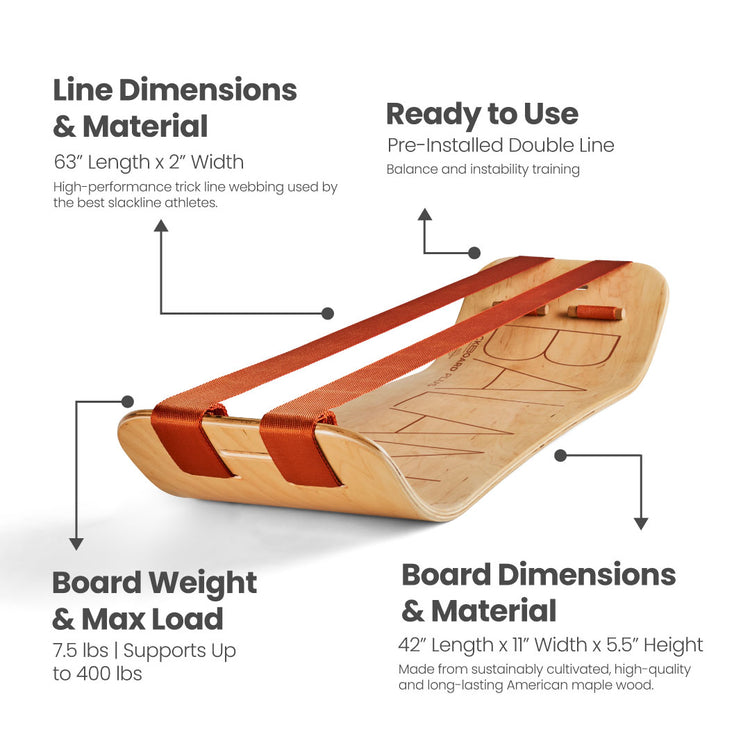 Gibbon Bonzo Classique Planche Set Giboard Slackline Entraînement Line