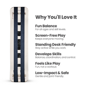 Wooden Moon SlackBoard Plus on a white background with text written out for why you'll love it