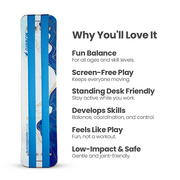 Wooden Mountain SlackBoard Plus on a white background with text written out for why you'll love it