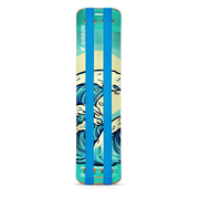 Gibbon SlackBoard with wave design and blue straps on a white background