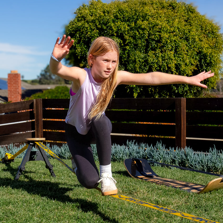 The tree-free backyard slackline to level up the SlackBoard