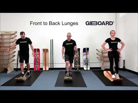 Front to Back Lunges Exercise Demonstration on a SlackBoard Balance Board
